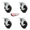Service Caster 5 Inch Phenolic Wheel Swivel Top Plate Caster Set with Brake SCC-20S514-PHR-TLB-TP3-4 - alternate 4
